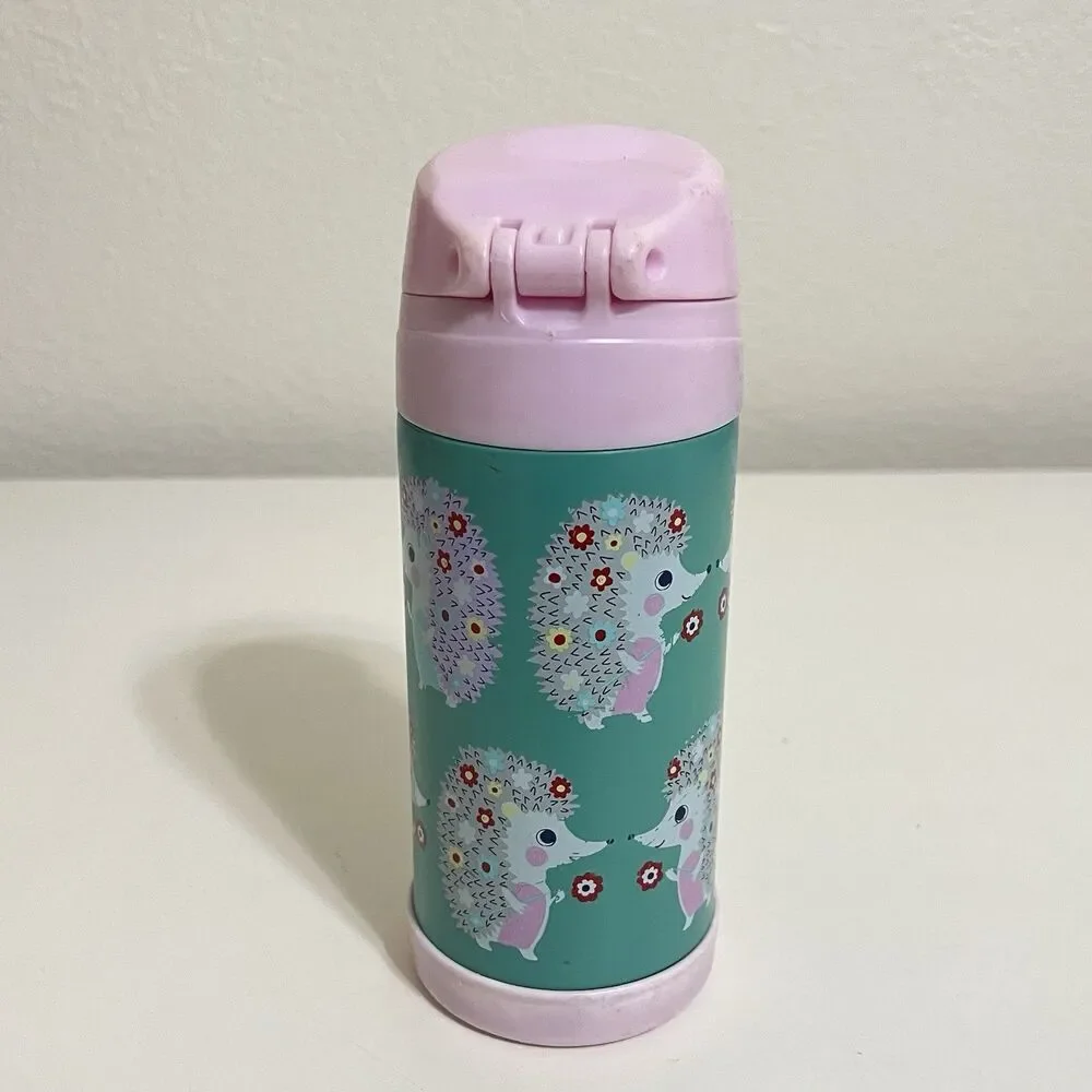 Pottery Barn Kids Mackenzie Aqua Hedgehogs Water Bottle - USED FLAWS